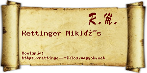 Rettinger Miklós névjegykártya